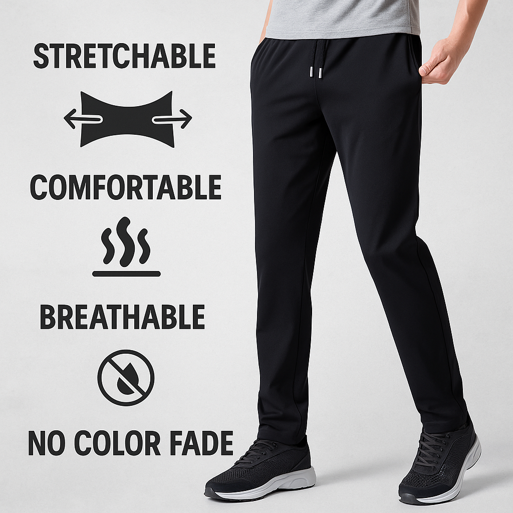 Men's Lycra Track Pants - Pack of 2 (Black and Grey)