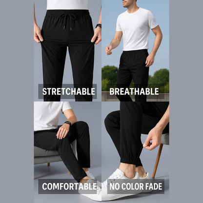 Men's Lycra Track Pants - Pack of 2 (Black and Grey)
