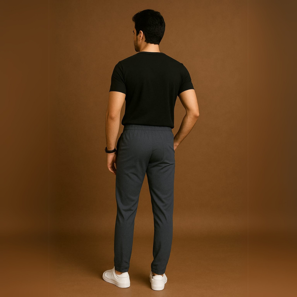 Men's Lycra Track Pants - Pack of 2 (Black and Grey)